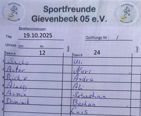 27. Spieltag (19.10.2025, Grüner Finger)